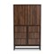 Baxton Studio Neil Modern Walnut Brown Finished Wood and Black Finished Metal Multipurpose Storage Cabinet 178-11215-Zoro - alternate 5
